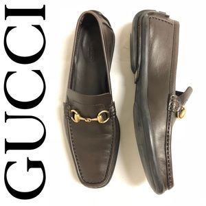 GUCCI Driver Loafers Horse Bit Brown. Like new condition, perfect for fall!